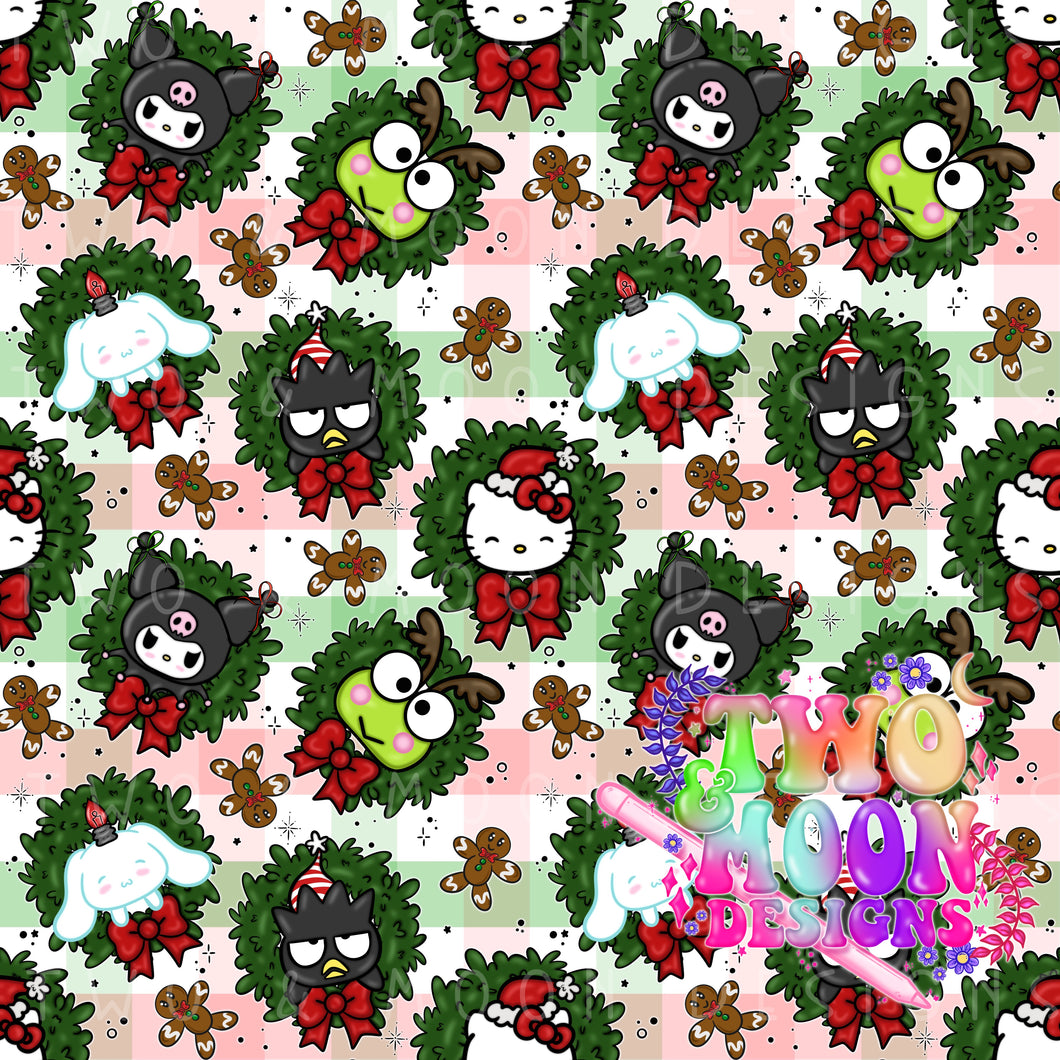 Festive Friends plaid background