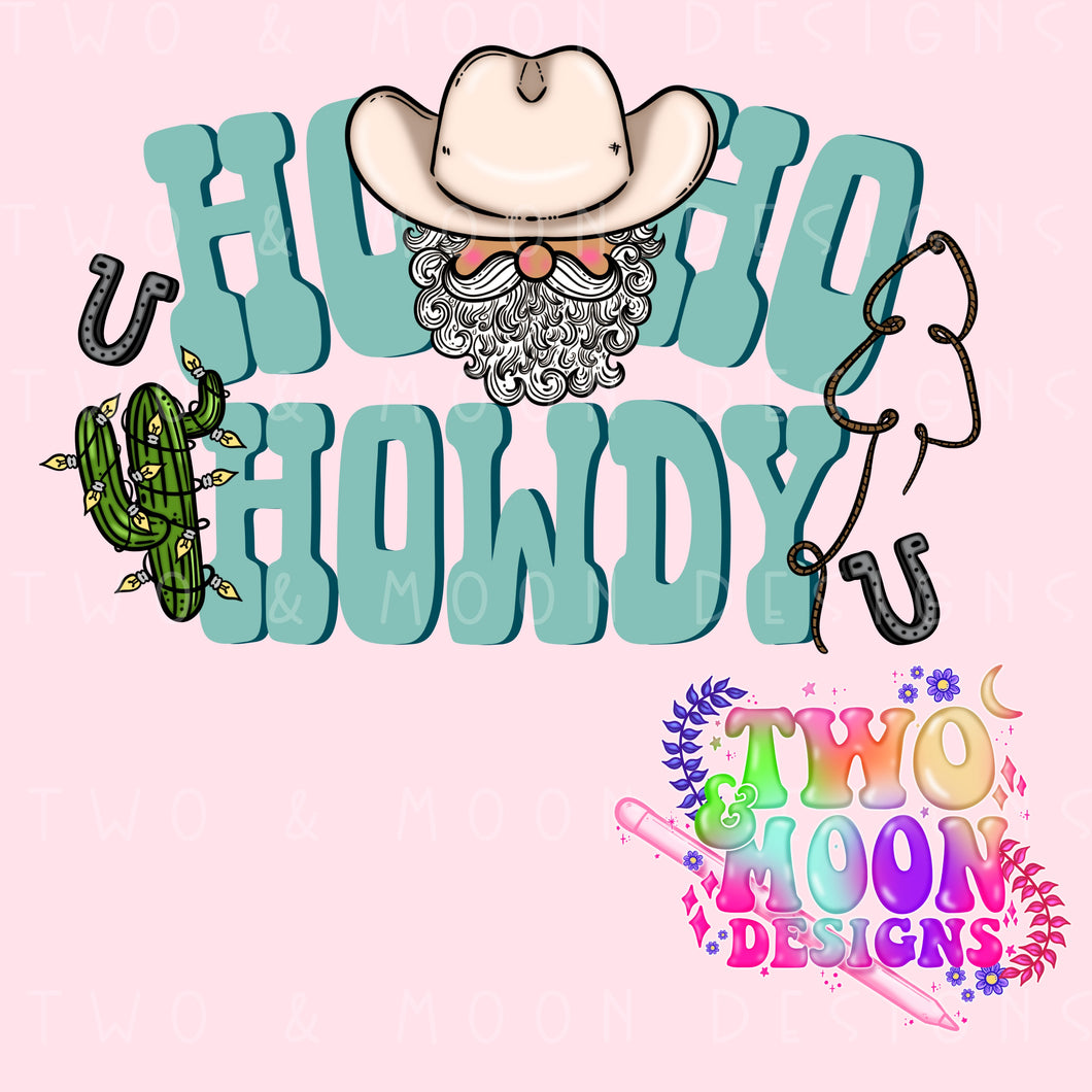 HO HO HOWDY PNG TEAL