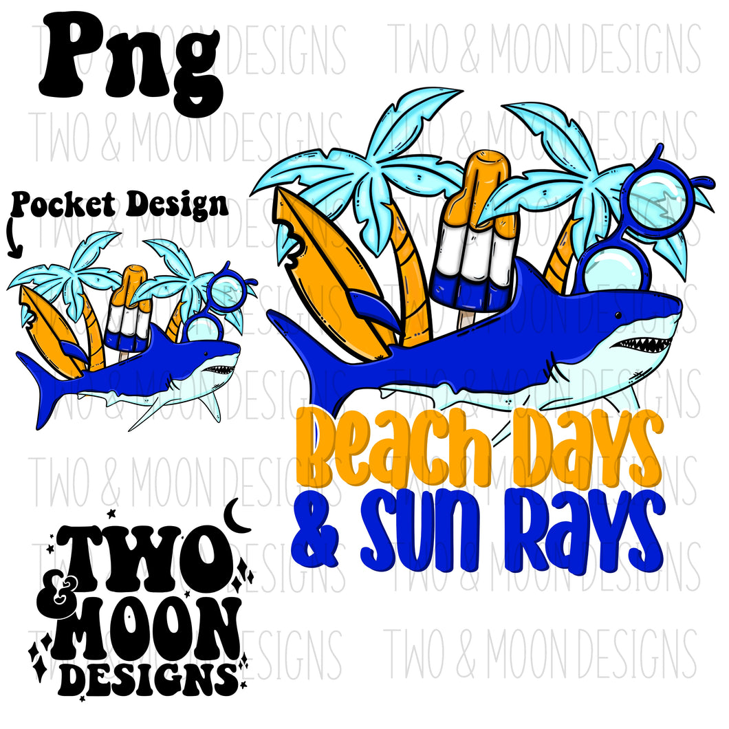 Beach days and sun rays w/pocket png