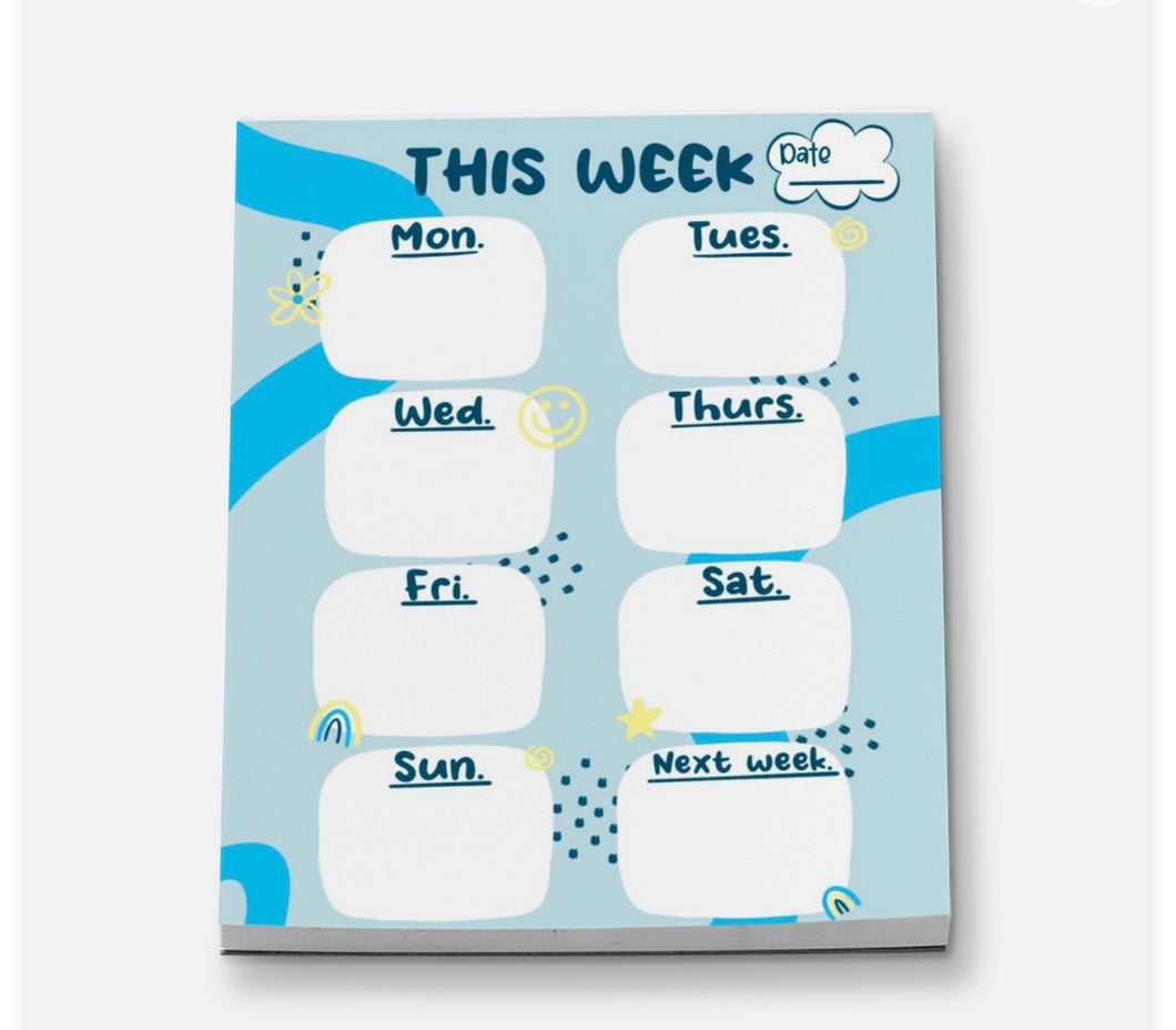 PREORDER Blue Weekly Notepads!