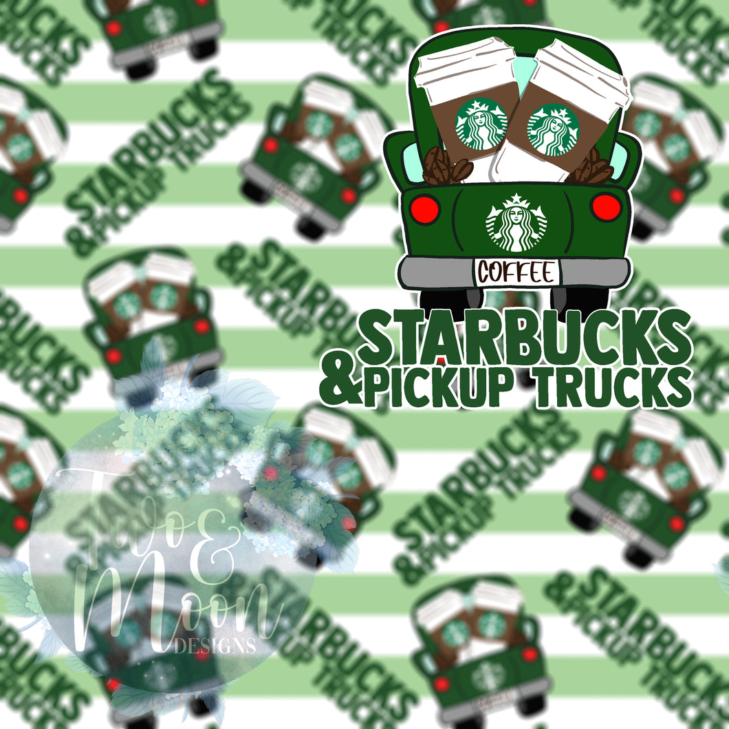 STRABUCKS AND PICKUP TRUCKS STRIPES MATCHING PNG