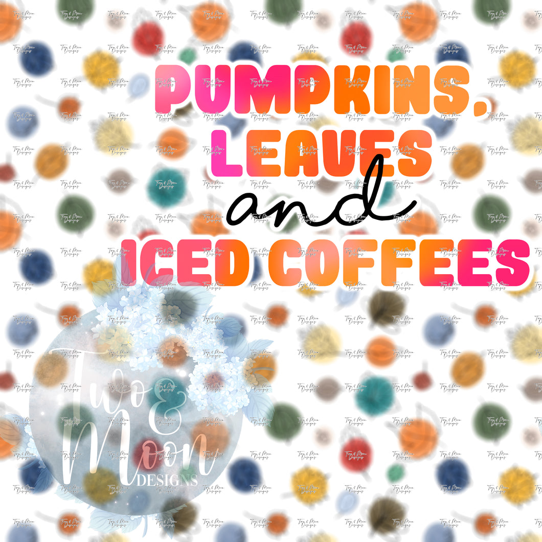 pumpkins, leaves and iced coffees